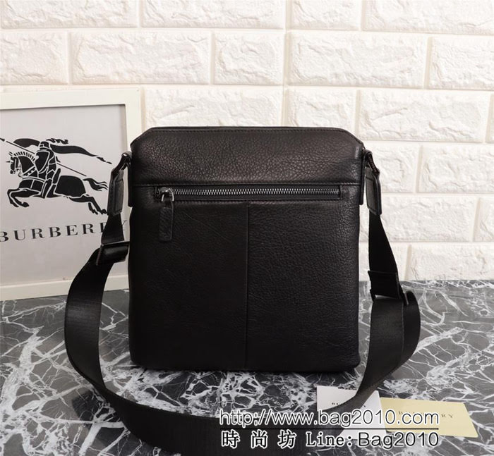 BURBERRY巴寶莉 新款 摔紋牛皮 字母男士單肩斜挎包 9860  Bhq1045